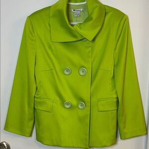 Vintage Lime Green Statement Blazer | Size 8 | Bold 90s Energy